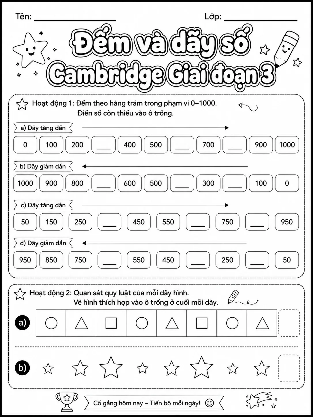 Phân số Cambridge Giai đoạn 3 - Gói bài tập 24 trang 4 bản xem trước bài tập Toán Cambridge tiếng Việt