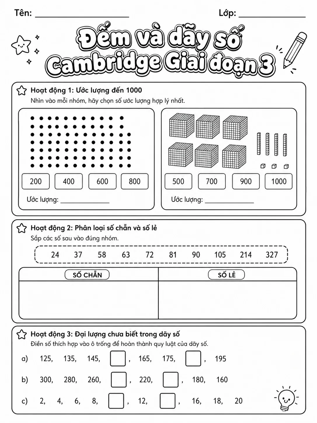 Phân số Cambridge Giai đoạn 3 - Gói bài tập 24 trang 5 bản xem trước bài tập Toán Cambridge tiếng Việt