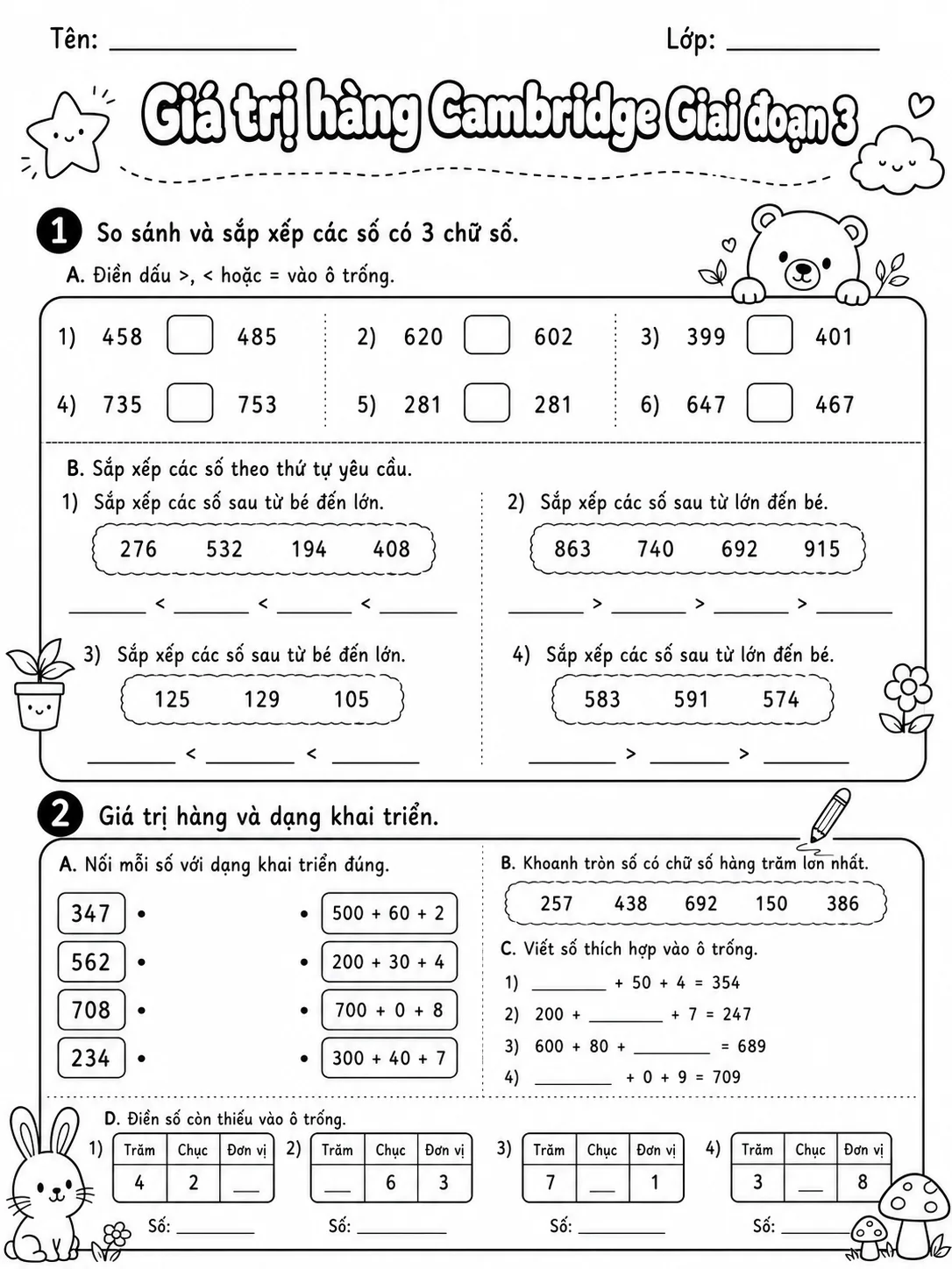 Phân số Cambridge Giai đoạn 3 - Gói bài tập 31 trang 4 bản xem trước bài tập Toán Cambridge tiếng Việt