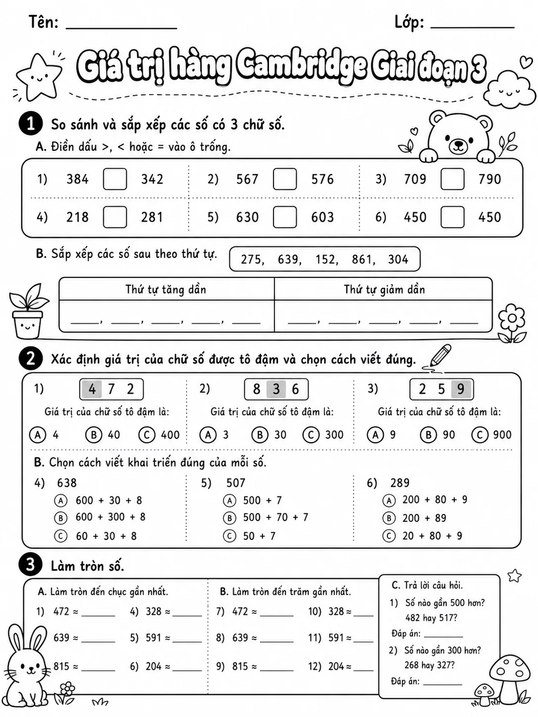 Phân số Cambridge Giai đoạn 3 - Gói bài tập 31 trang 7 bản xem trước bài tập Toán Cambridge tiếng Việt