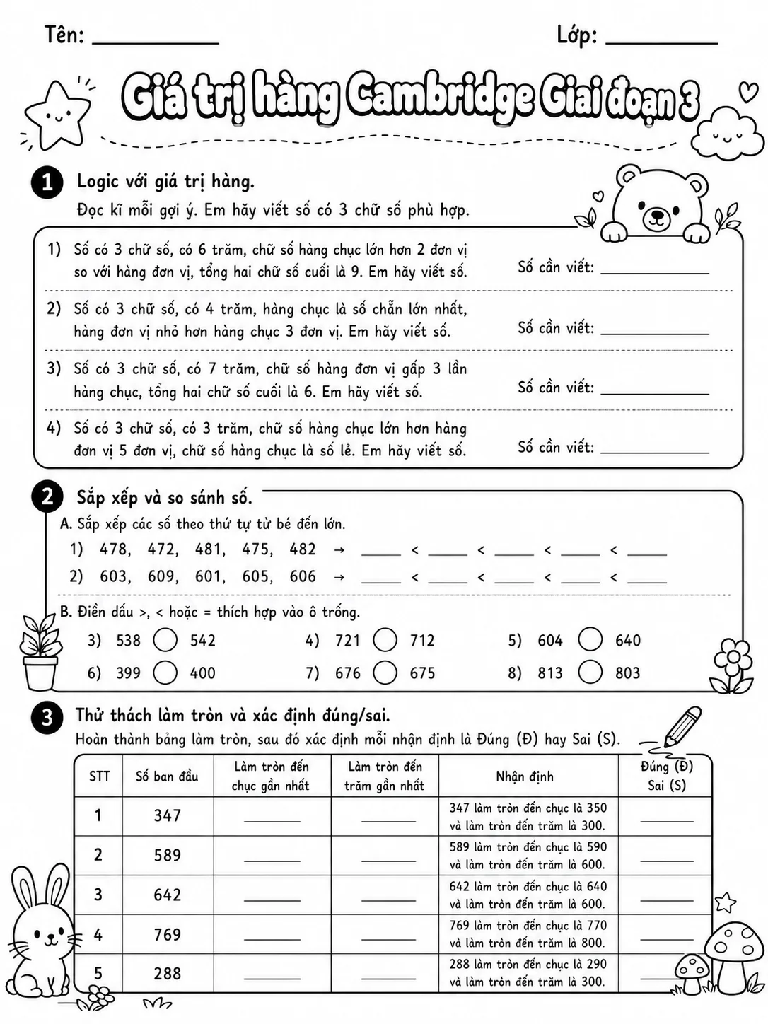 Phân số Cambridge Giai đoạn 3 - Gói bài tập 31 trang 8 bản xem trước bài tập Toán Cambridge tiếng Việt