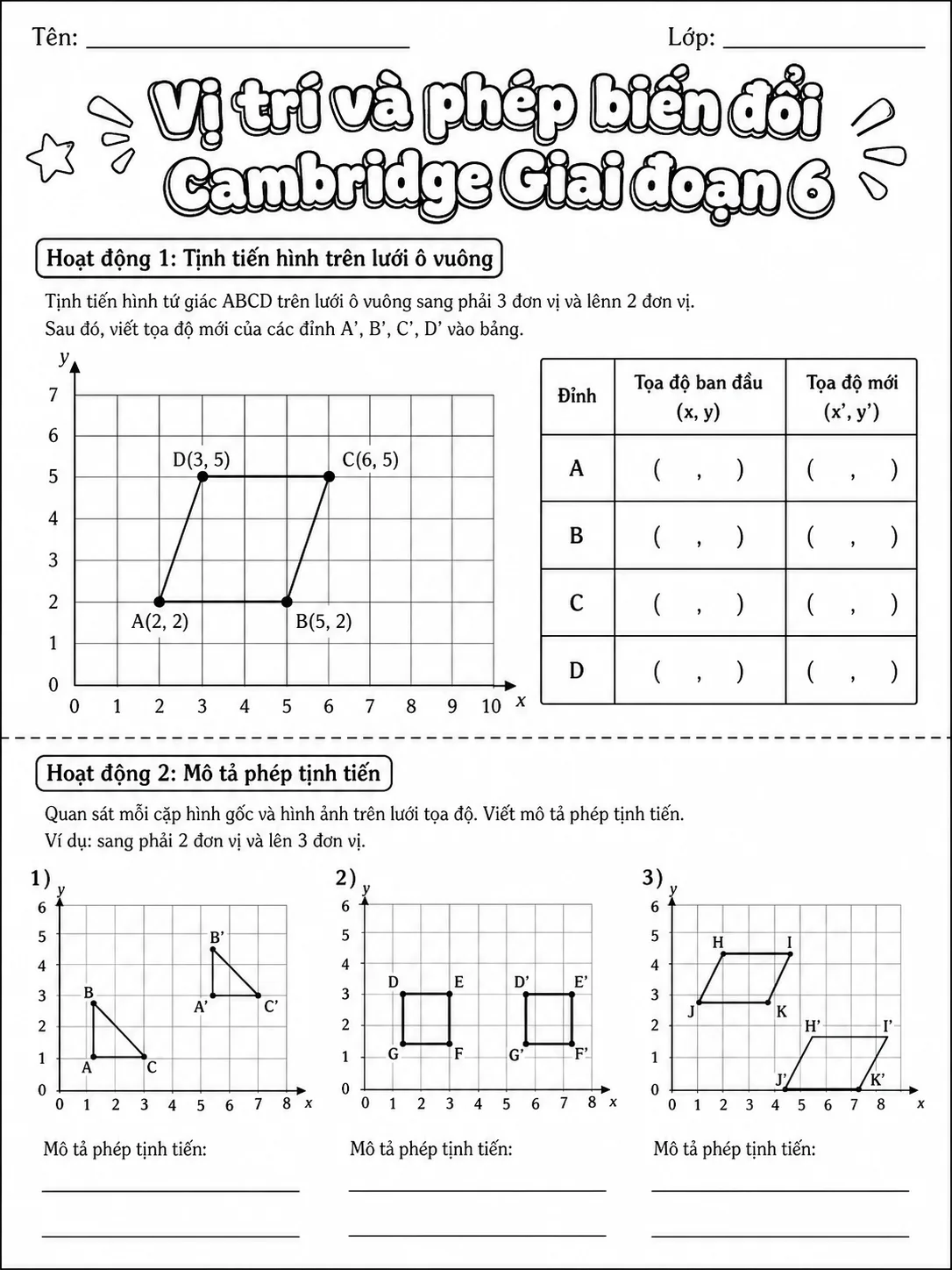 Phân số Cambridge Giai đoạn 6 - Gói bài tập 28 trang 3 bản xem trước bài tập Toán Cambridge tiếng Việt