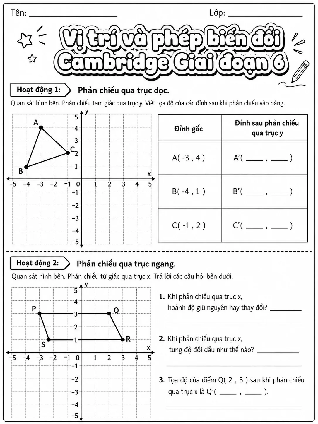 Phân số Cambridge Giai đoạn 6 - Gói bài tập 28 trang 4 bản xem trước bài tập Toán Cambridge tiếng Việt