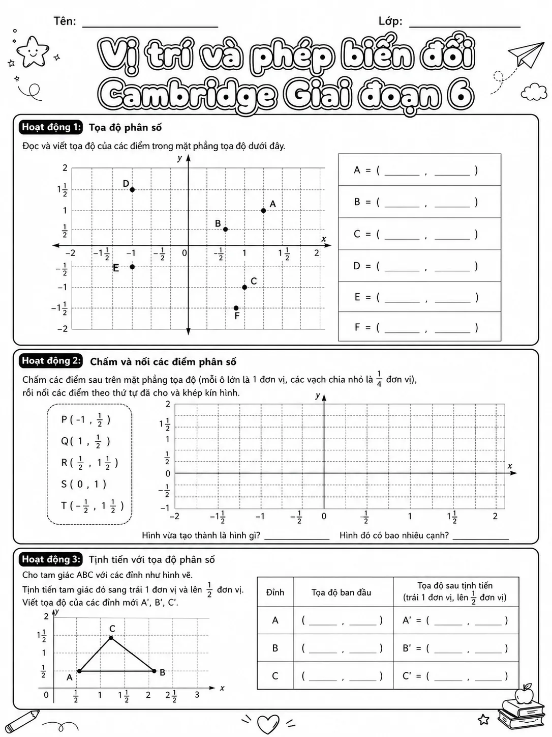 Phân số Cambridge Giai đoạn 6 - Gói bài tập 28 trang 6 bản xem trước bài tập Toán Cambridge tiếng Việt