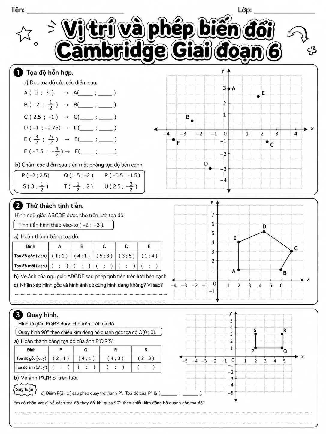 Phân số Cambridge Giai đoạn 6 - Gói bài tập 28 trang 8 bản xem trước bài tập Toán Cambridge tiếng Việt