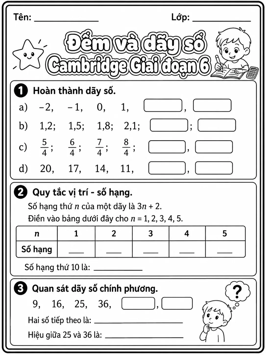 Phân số Cambridge Giai đoạn 6 - Gói bài tập 57 trang 5 bản xem trước bài tập Toán Cambridge tiếng Việt