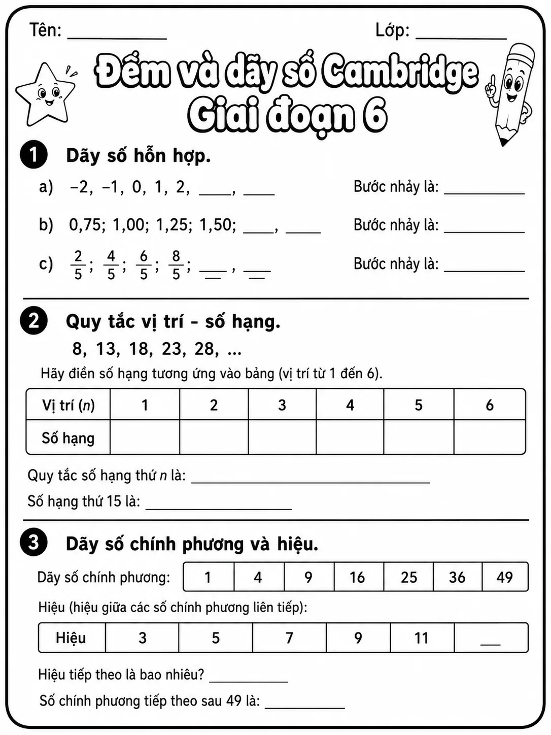 Phân số Cambridge Giai đoạn 6 - Gói bài tập 57 trang 8 bản xem trước bài tập Toán Cambridge tiếng Việt