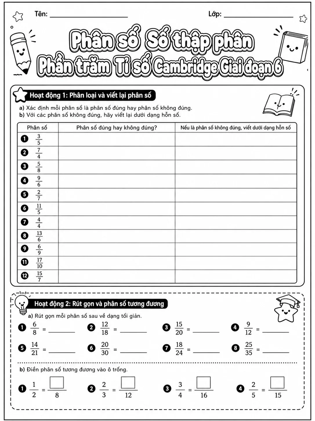 Phần trăm Cambridge Giai đoạn 1 - Gói bài tập 41 bản xem trước bài tập Toán Cambridge tiếng Việt trên KiwiBee