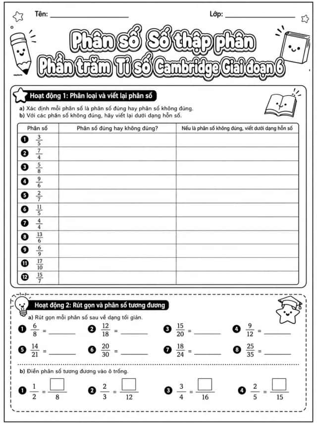 Phần trăm Cambridge Giai đoạn 1 - Gói bài tập 41