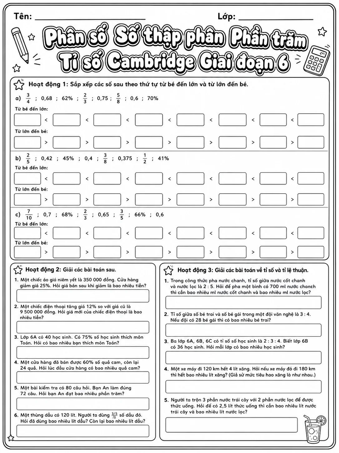 Phần trăm Cambridge Giai đoạn 2 - Gói bài tập 06 trang 7 bản xem trước bài tập Toán Cambridge tiếng Việt