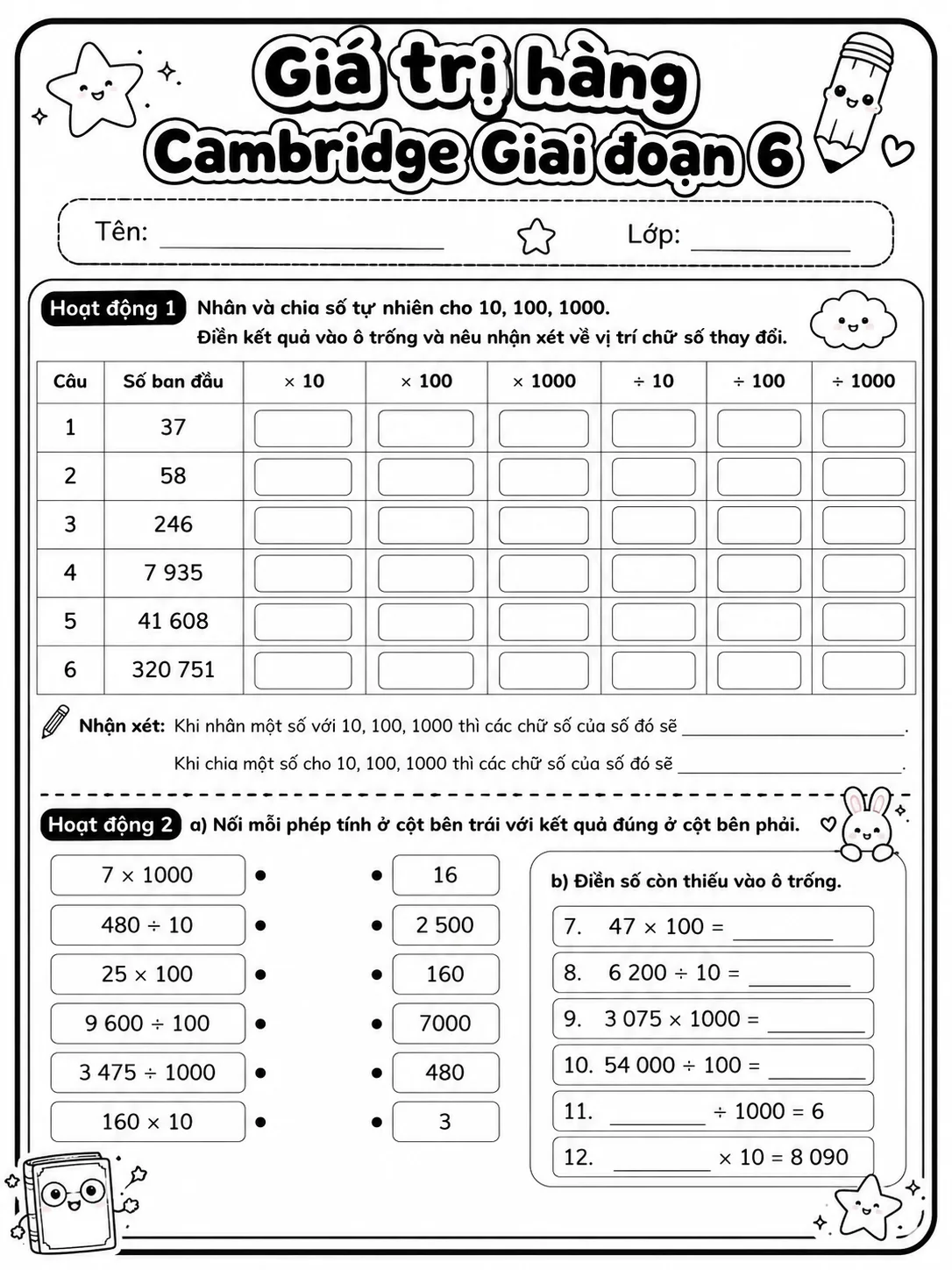 Phần trăm Cambridge Giai đoạn 6 - Gói bài tập 54 trang 4 bản xem trước bài tập Toán Cambridge tiếng Việt