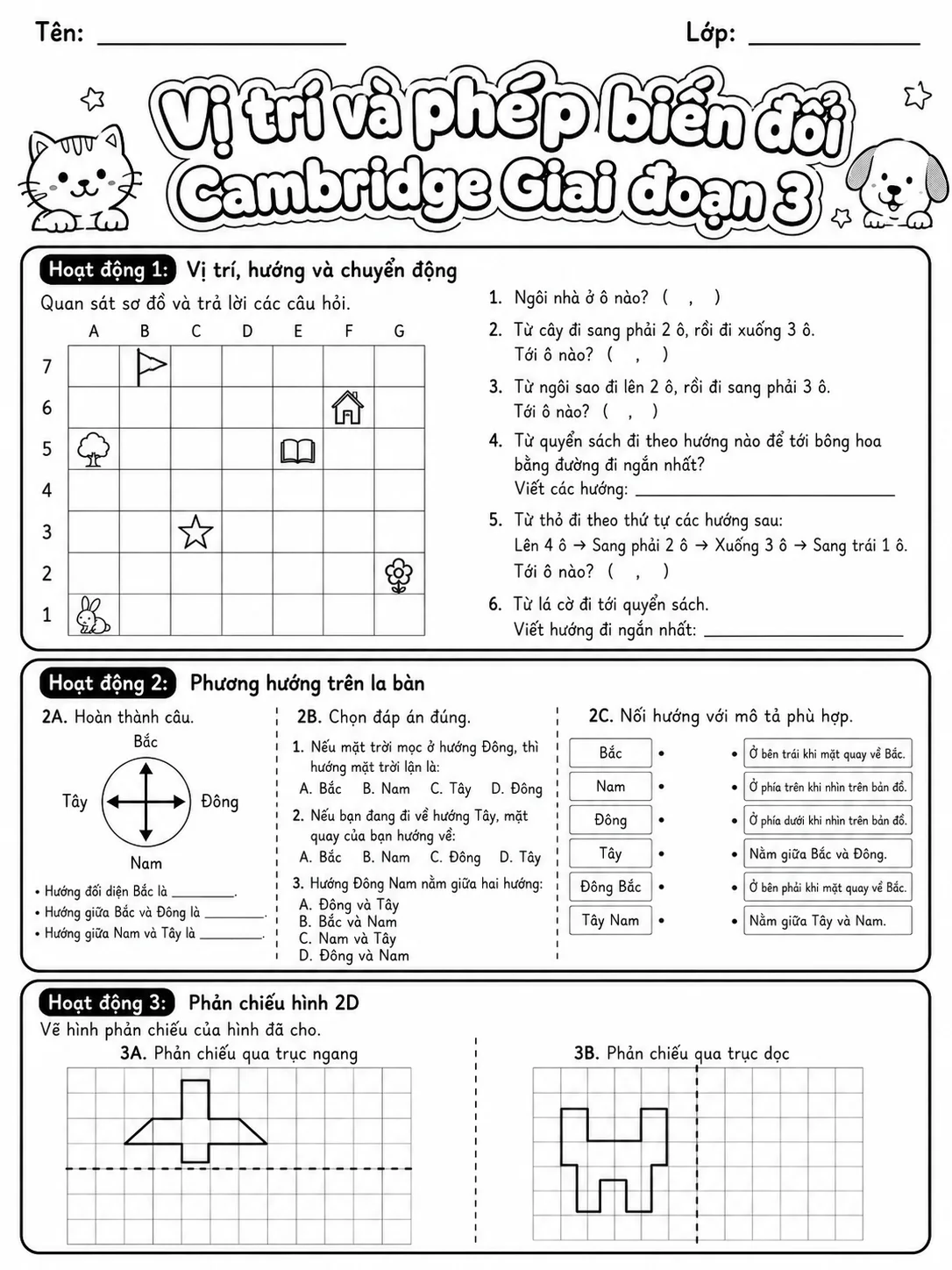 Phép cộng Cambridge Giai đoạn 1 - Gói bài tập 15 trang 9 bản xem trước bài tập Toán Cambridge tiếng Việt