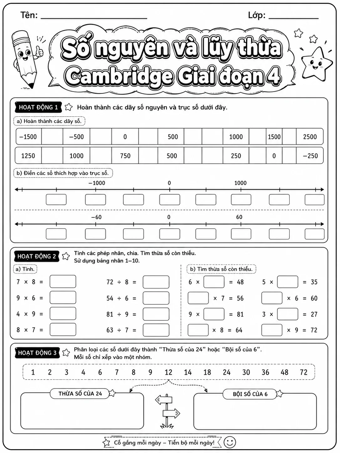 Phép cộng Cambridge Giai đoạn 1 - Gói bài tập 22 trang 5 bản xem trước bài tập Toán Cambridge tiếng Việt