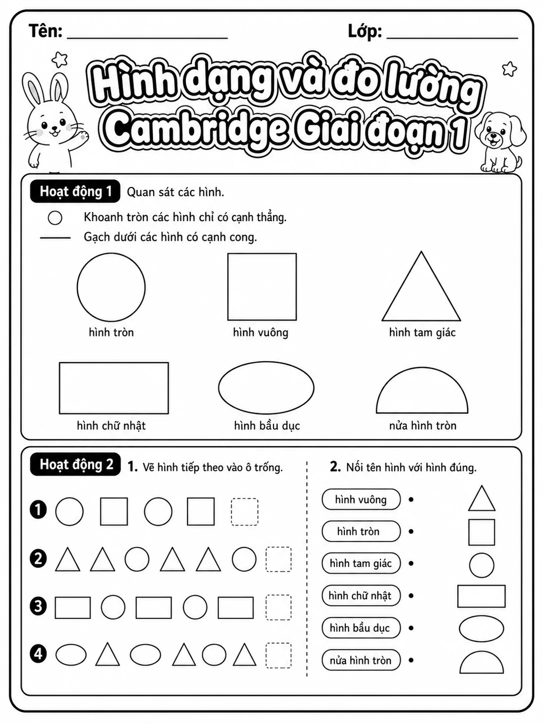 Phép cộng Cambridge Giai đoạn 1 - Gói bài tập 29 trang 2 bản xem trước bài tập Toán Cambridge tiếng Việt