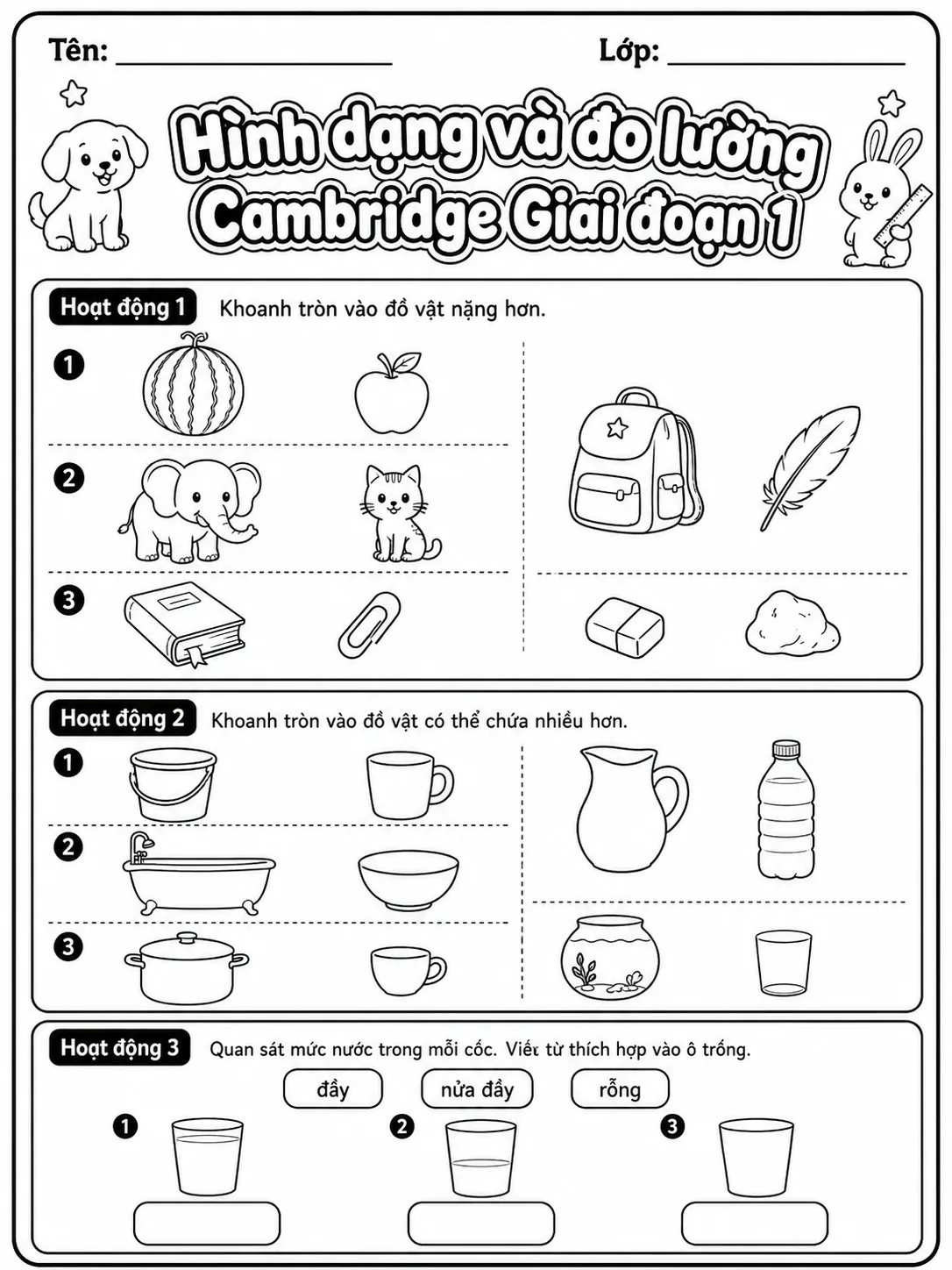 Phép cộng Cambridge Giai đoạn 1 - Gói bài tập 29 trang 5 bản xem trước bài tập Toán Cambridge tiếng Việt