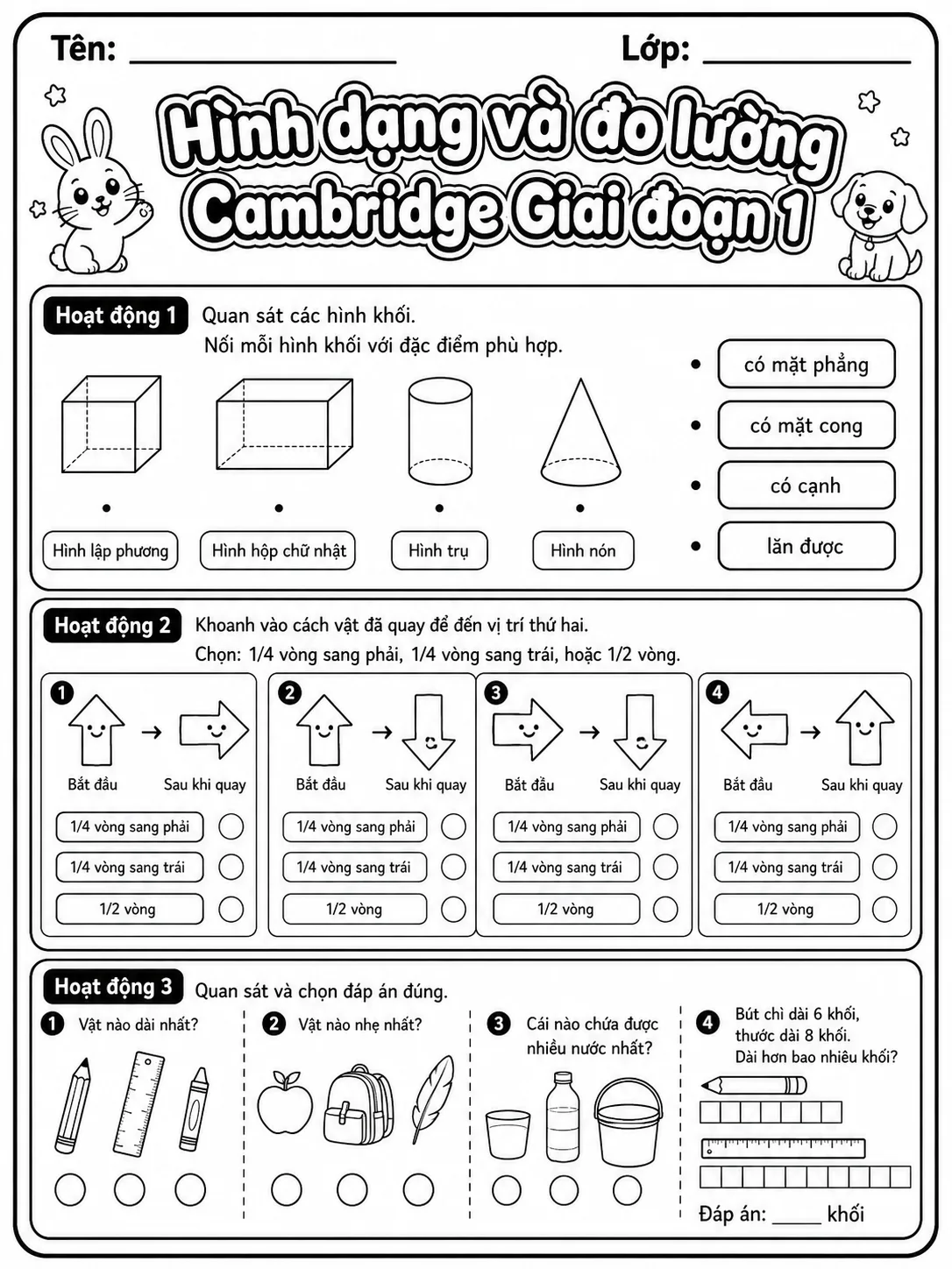 Phép cộng Cambridge Giai đoạn 1 - Gói bài tập 29 trang 9 bản xem trước bài tập Toán Cambridge tiếng Việt