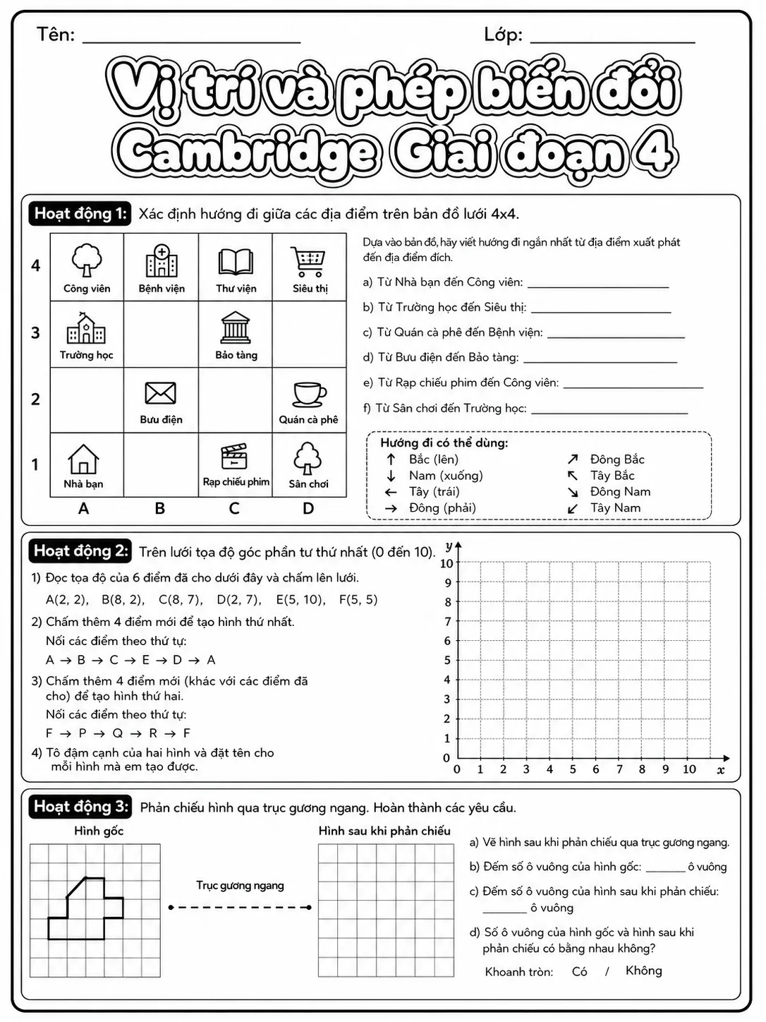 Phép cộng Cambridge Giai đoạn 1 - Gói bài tập 37 trang 7 bản xem trước bài tập Toán Cambridge tiếng Việt