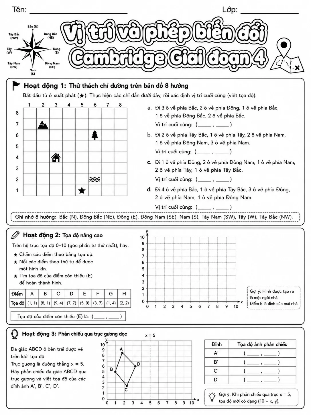 Phép cộng Cambridge Giai đoạn 1 - Gói bài tập 37 trang 8 bản xem trước bài tập Toán Cambridge tiếng Việt