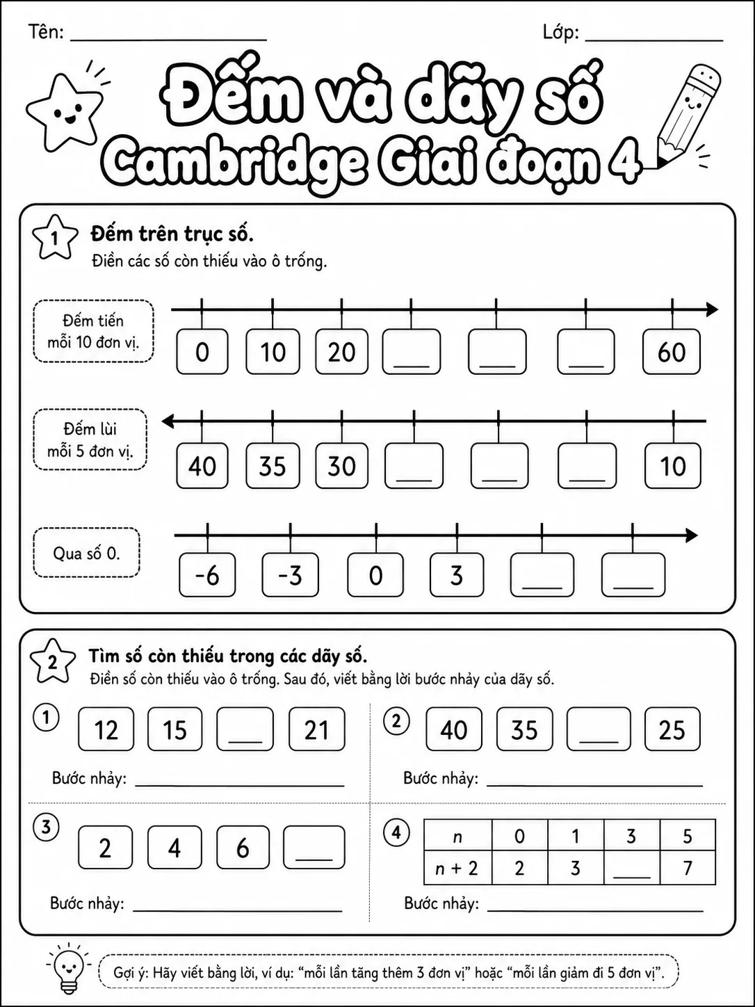Phép cộng Cambridge Giai đoạn 4 - Gói bài tập 23 trang 2 bản xem trước bài tập Toán Cambridge tiếng Việt