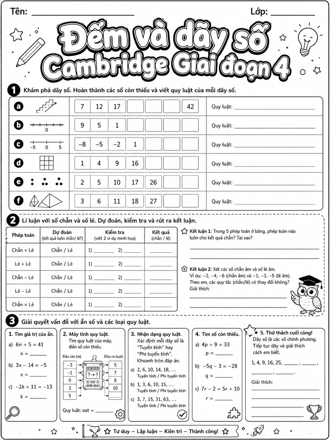 Phép cộng Cambridge Giai đoạn 4 - Gói bài tập 23 trang 10 bản xem trước bài tập Toán Cambridge tiếng Việt