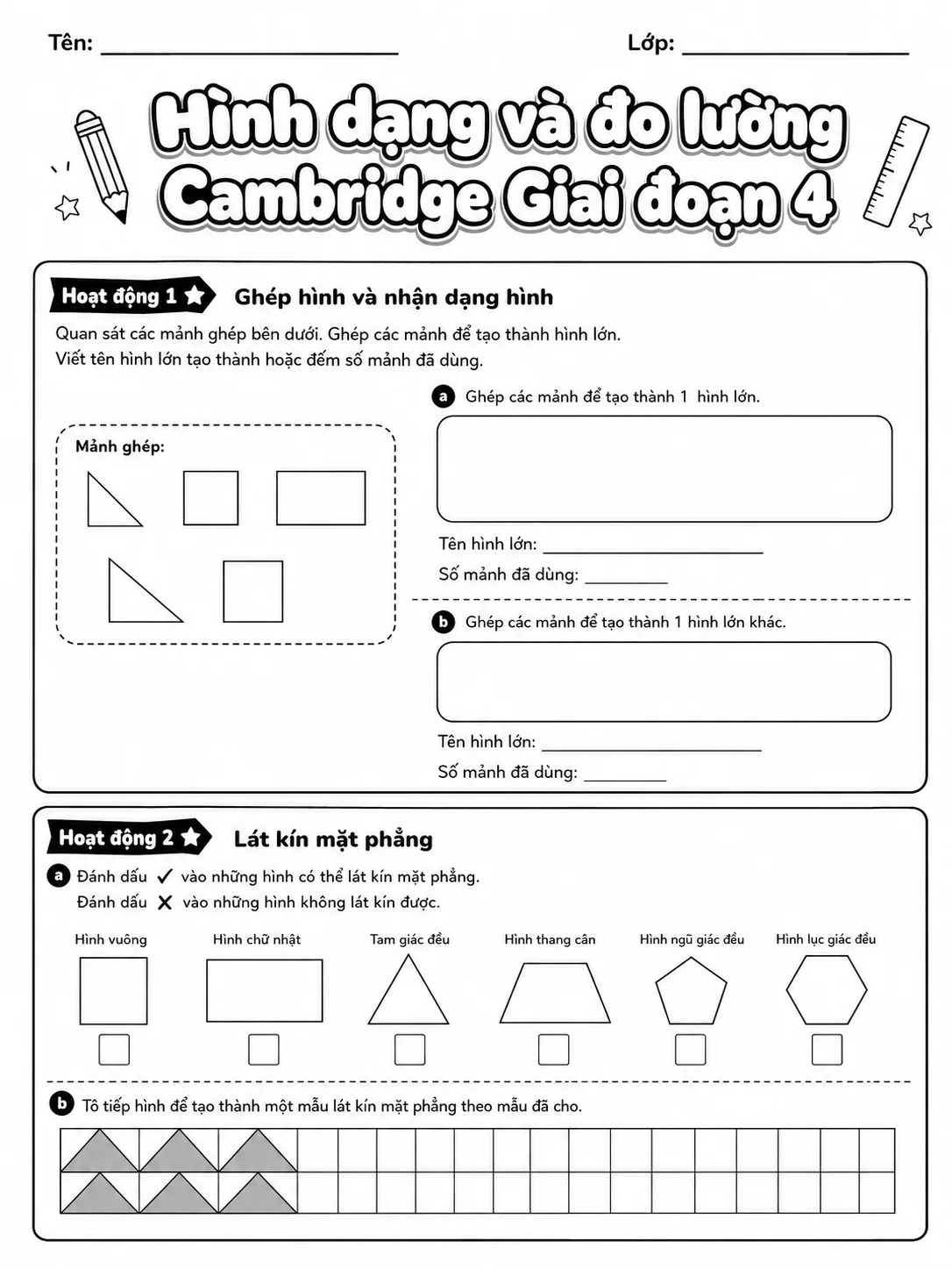 Phép cộng Cambridge Giai đoạn 5 - Gói bài tập 04 trang 2 bản xem trước bài tập Toán Cambridge tiếng Việt