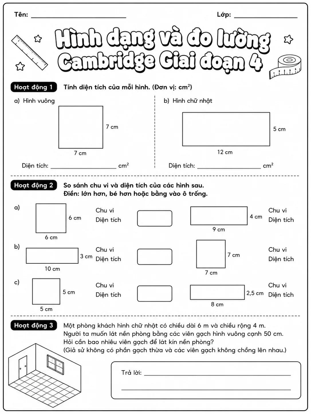 Phép cộng Cambridge Giai đoạn 5 - Gói bài tập 04 trang 4 bản xem trước bài tập Toán Cambridge tiếng Việt