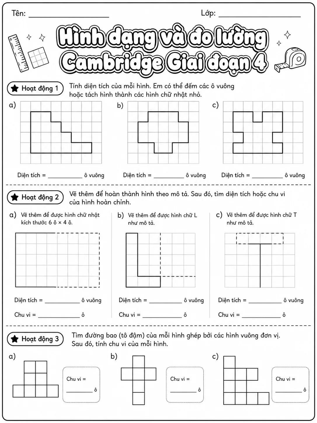 Phép cộng Cambridge Giai đoạn 5 - Gói bài tập 04 trang 5 bản xem trước bài tập Toán Cambridge tiếng Việt