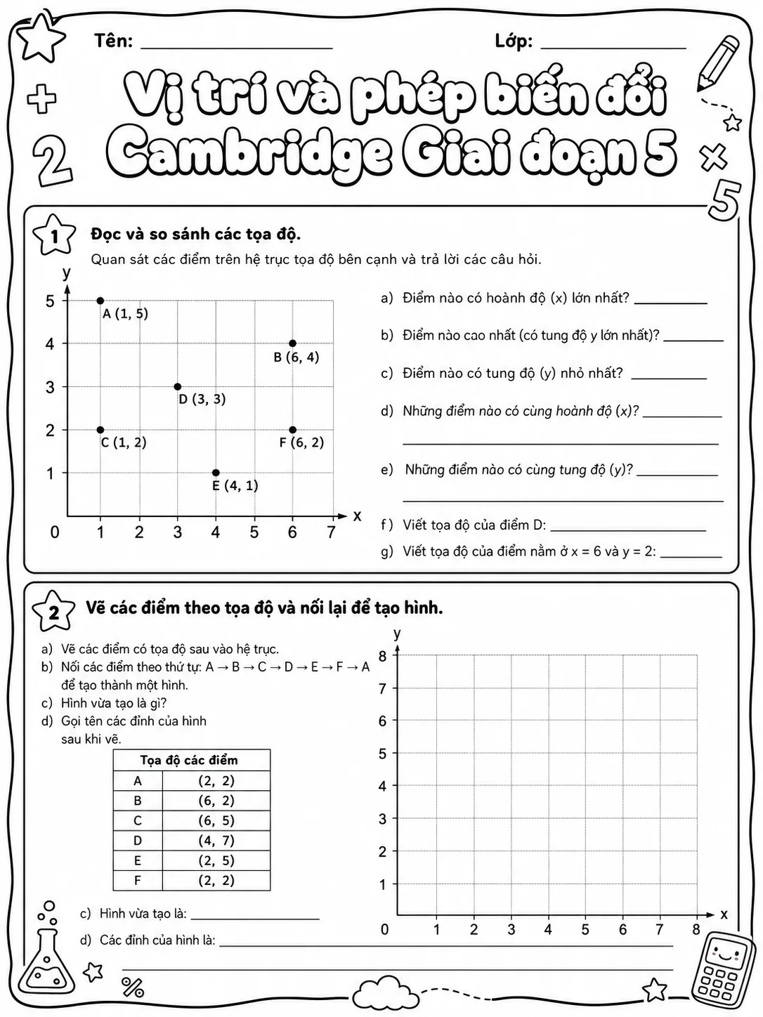 Phép cộng Cambridge Giai đoạn 5 - Gói bài tập 50 trang 2 bản xem trước bài tập Toán Cambridge tiếng Việt