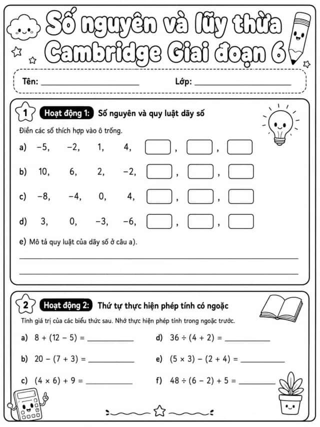 Phép trừ Cambridge Giai đoạn 1 - Gói bài tập 32