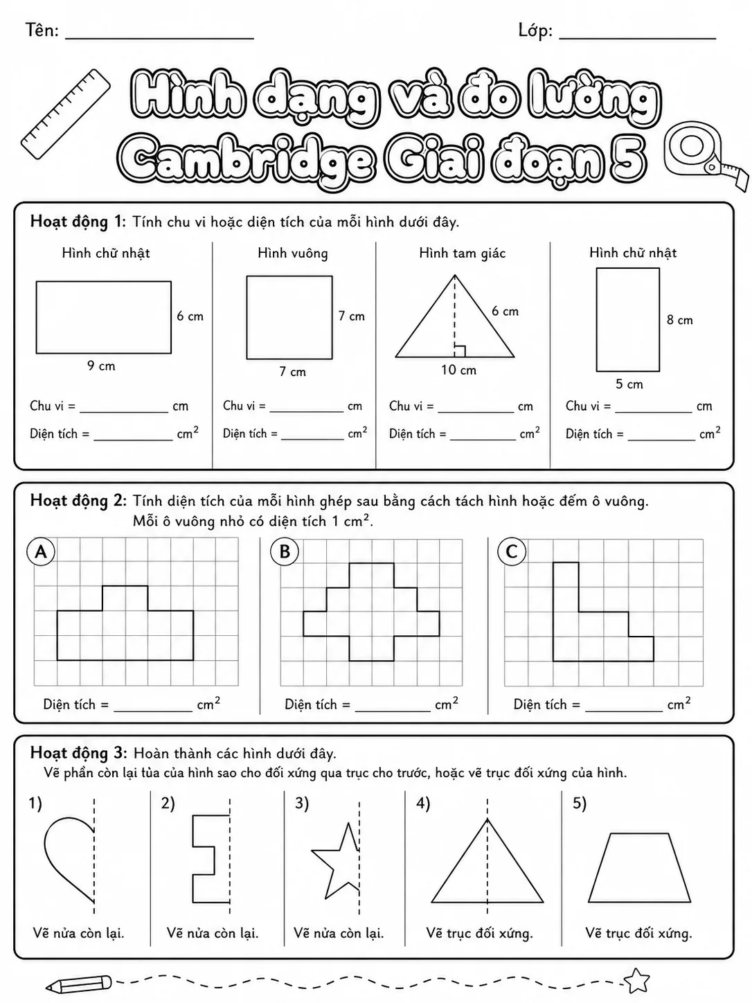 Phép trừ Cambridge Giai đoạn 5 - Gói bài tập 16 trang 4 bản xem trước bài tập Toán Cambridge tiếng Việt