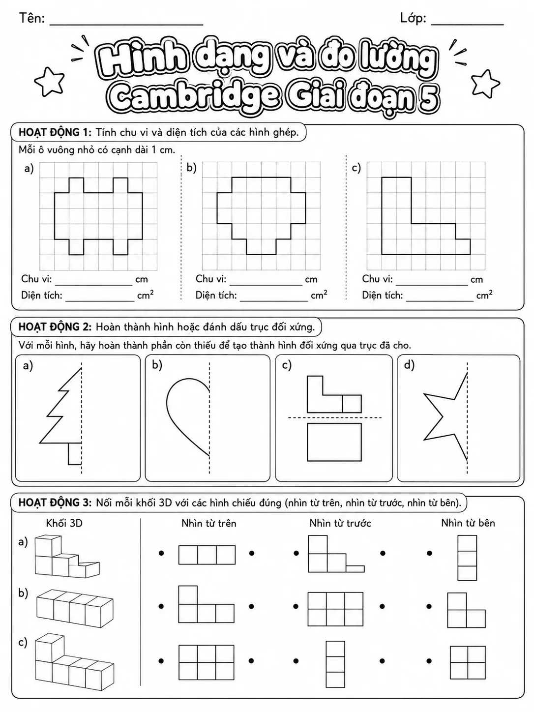Phép trừ Cambridge Giai đoạn 5 - Gói bài tập 16 trang 7 bản xem trước bài tập Toán Cambridge tiếng Việt