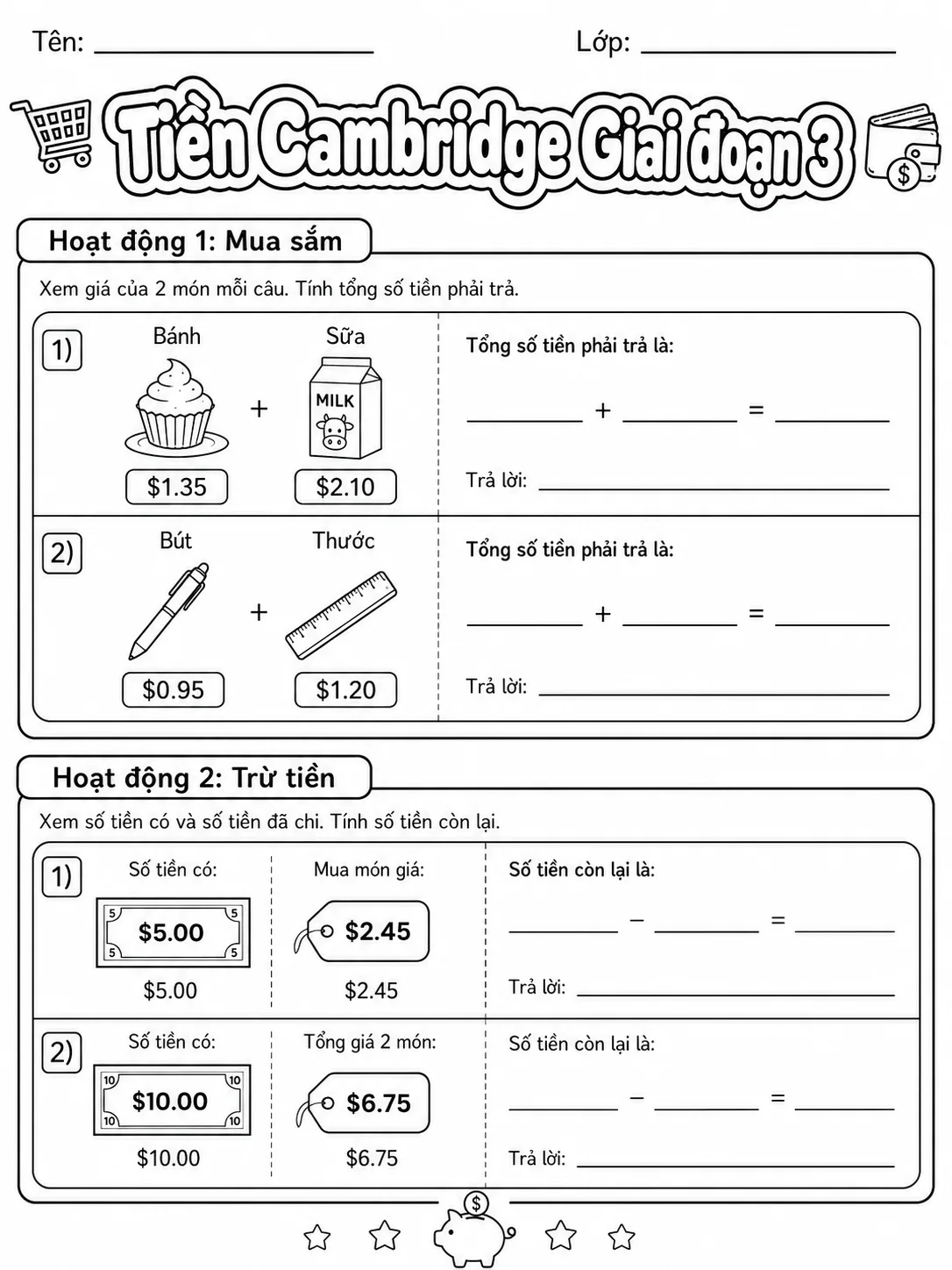 Số thập phân Cambridge Giai đoạn 3 - Gói bài tập 08 trang 5 bản xem trước bài tập Toán Cambridge tiếng Việt