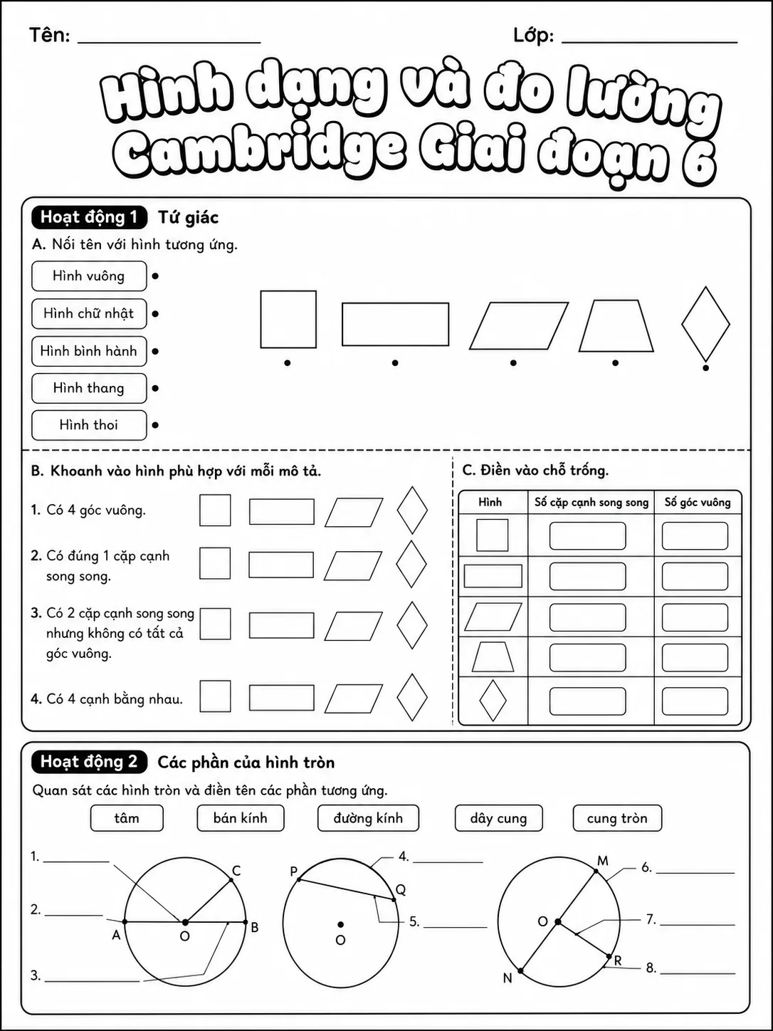 Số thập phân Cambridge Giai đoạn 6 - Gói bài tập 38 bản xem trước bài tập Toán Cambridge tiếng Việt trên KiwiBee