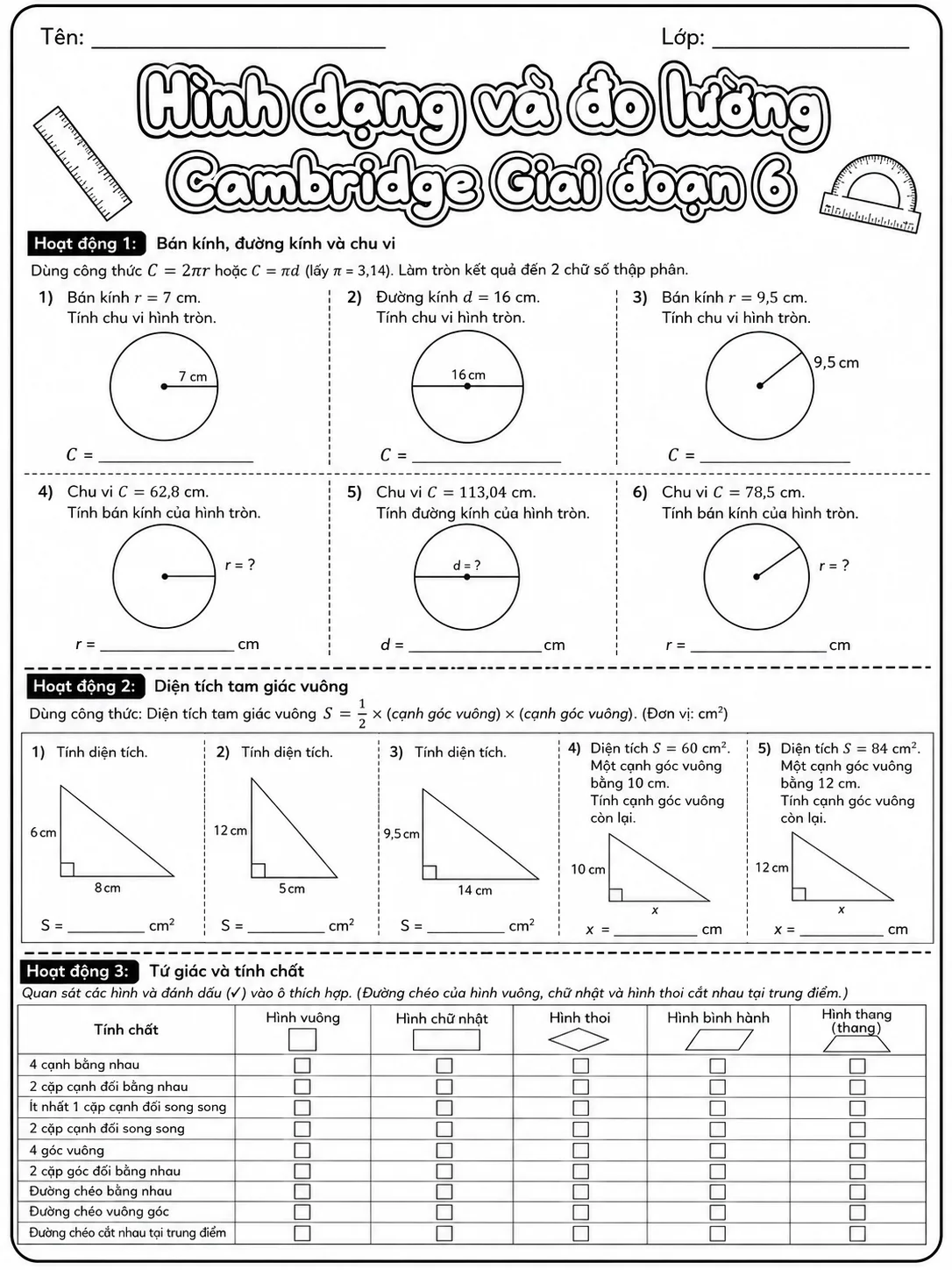 Số thập phân Cambridge Giai đoạn 6 - Gói bài tập 38 trang 7 bản xem trước bài tập Toán Cambridge tiếng Việt