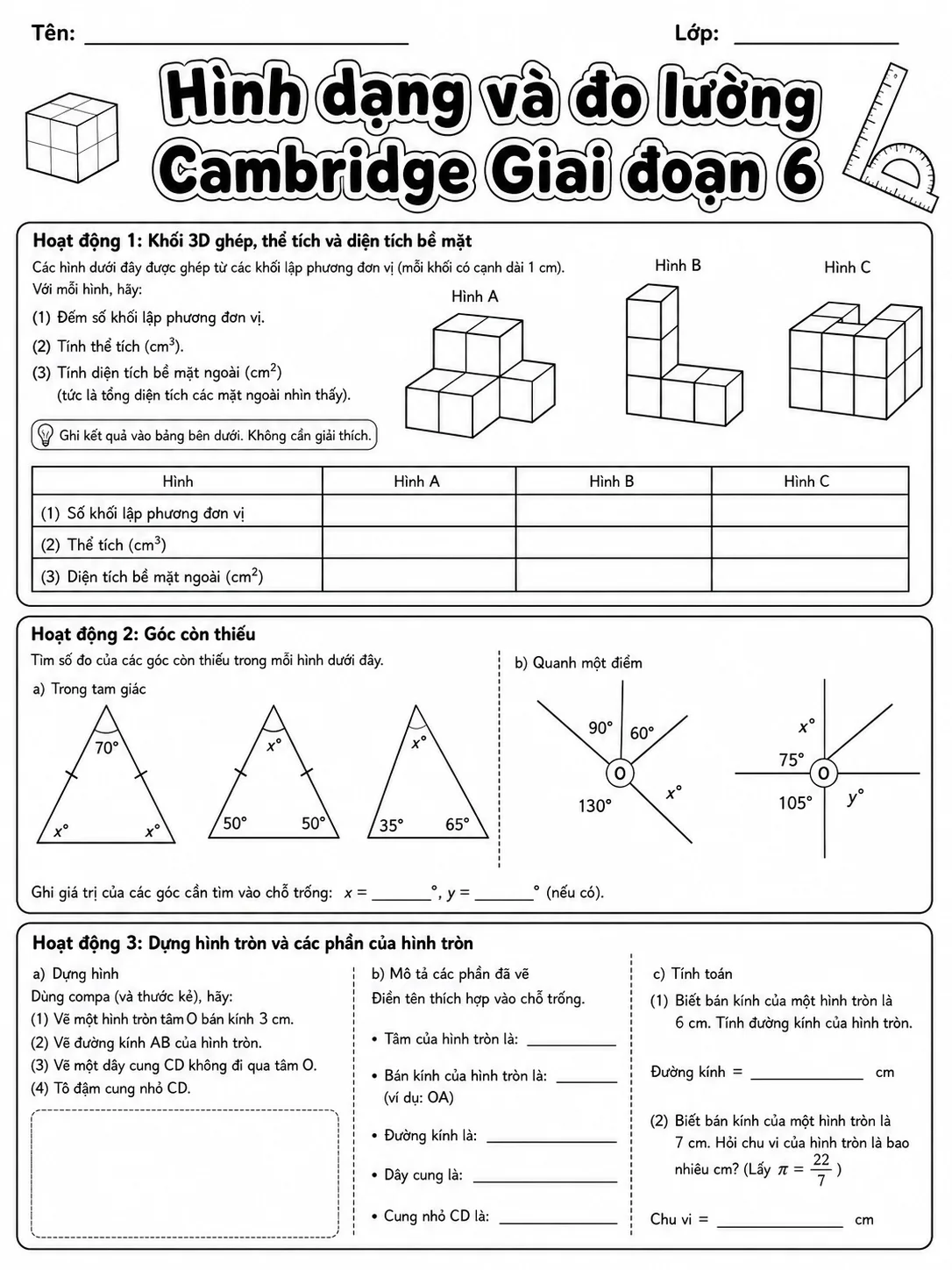Số thập phân Cambridge Giai đoạn 6 - Gói bài tập 38 trang 9 bản xem trước bài tập Toán Cambridge tiếng Việt