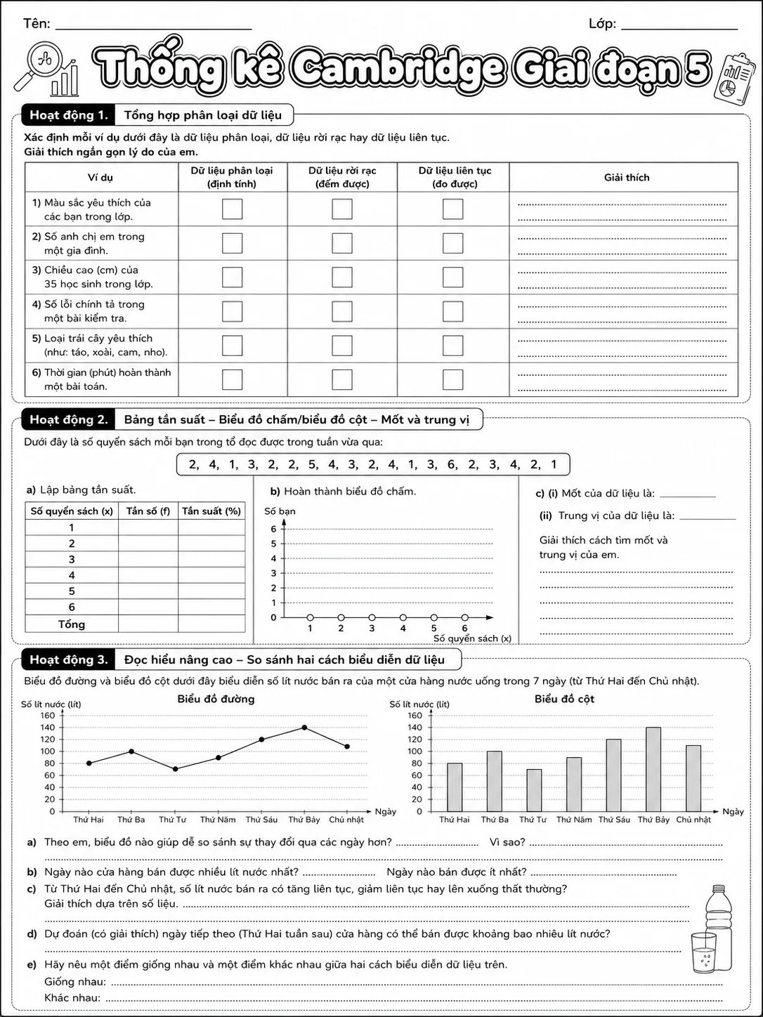 Thống kê và dữ liệu Cambridge Giai đoạn 5 - Gói bài tập 02 trang 10 bản xem trước bài tập Toán Cambridge tiếng Việt