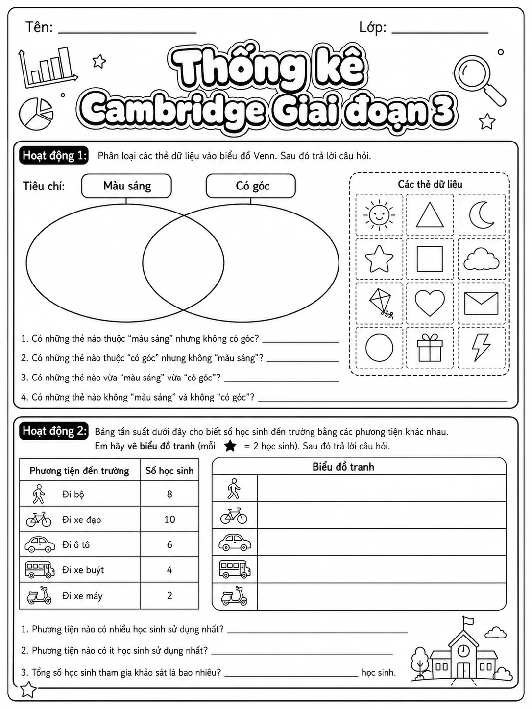 Thống kê và dữ liệu Cambridge Giai đoạn 5 - Gói bài tập 36 trang 3 bản xem trước bài tập Toán Cambridge tiếng Việt