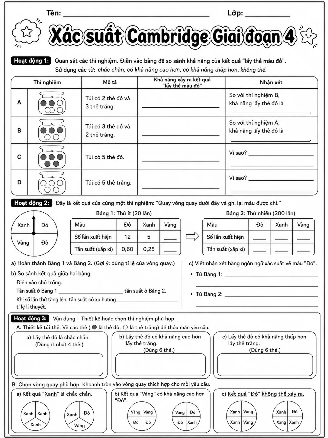 Xác suất Cambridge Giai đoạn 4 - Gói bài tập 35 trang 7 bản xem trước bài tập Toán Cambridge tiếng Việt