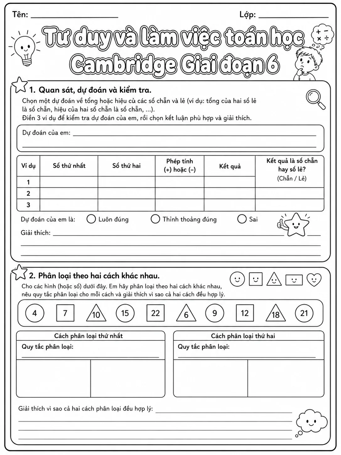 Xác suất Cambridge Giai đoạn 6 - Gói bài tập 46 trang 2 bản xem trước bài tập Toán Cambridge tiếng Việt