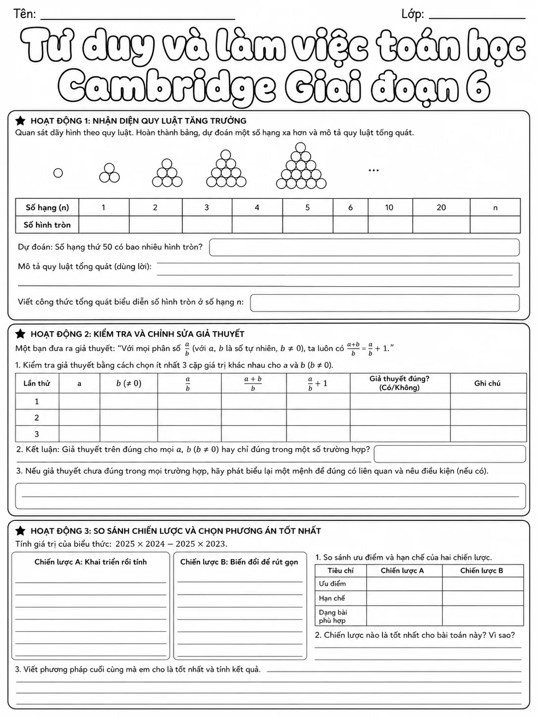 Xác suất Cambridge Giai đoạn 6 - Gói bài tập 46 trang 8 bản xem trước bài tập Toán Cambridge tiếng Việt